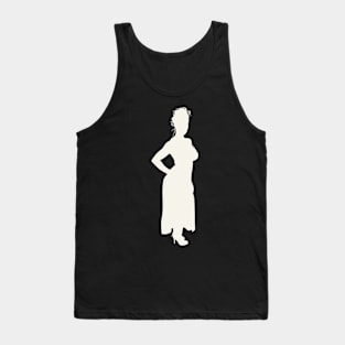 Woman Pop Art White Silhouette Tank Top